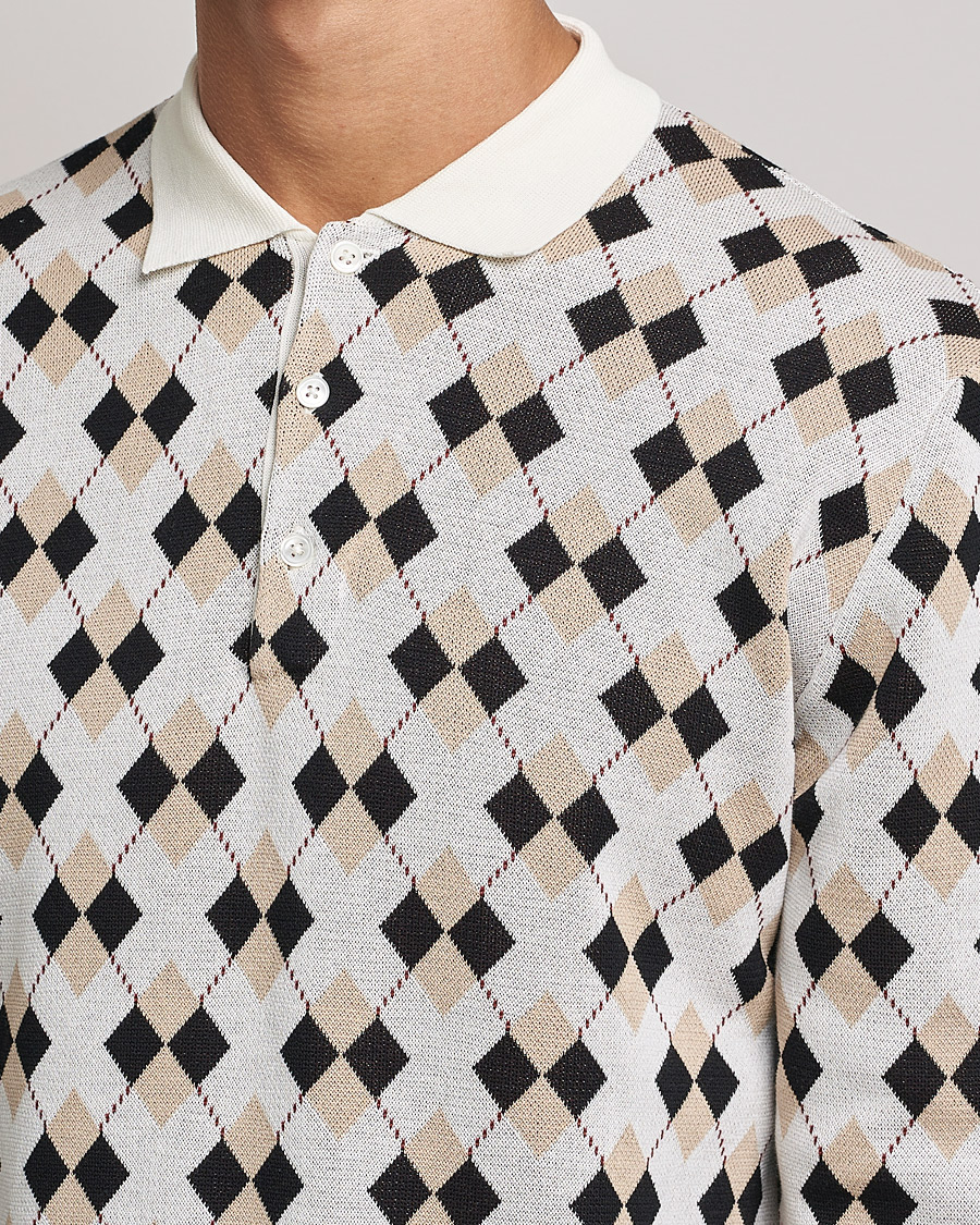 Herre | Gensere | BEAMS PLUS | Argyle Knitted Polo Off White