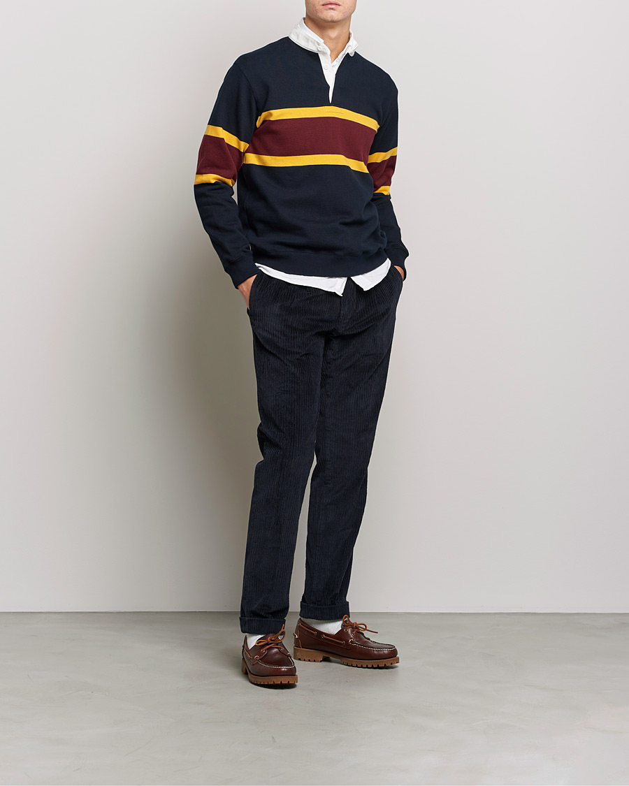 Herre | Rugbygensere | BEAMS PLUS | Stand Collar Rugger Navy