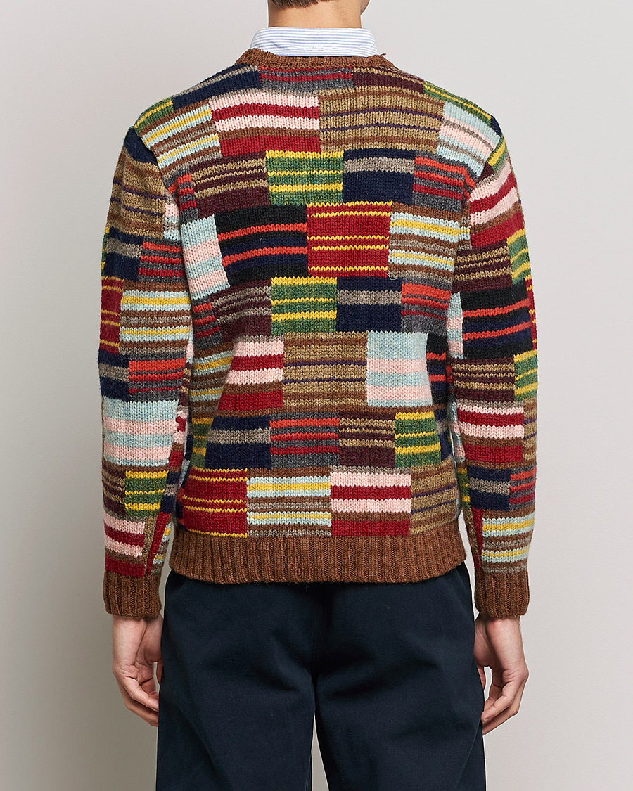 Herre | Gensere | BEAMS PLUS | Hand Knit Patchwork Sweater Multi Stripe
