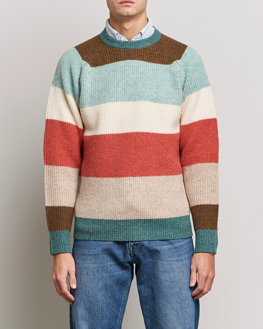 Herre | Japanese Department | BEAMS PLUS | Block Stripe Sweater Multi Stripe