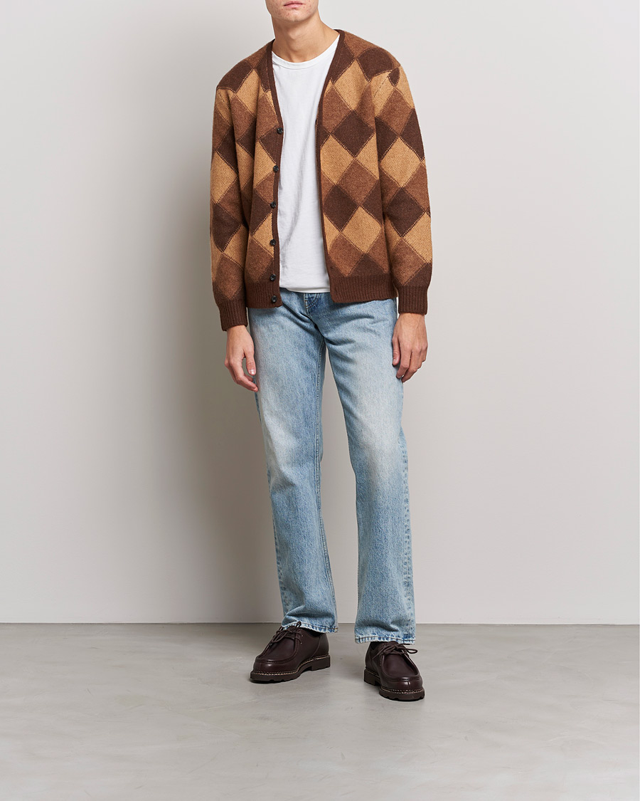 Herre | Gensere | BEAMS PLUS | Argyle Jacquard Cardigan Brown 