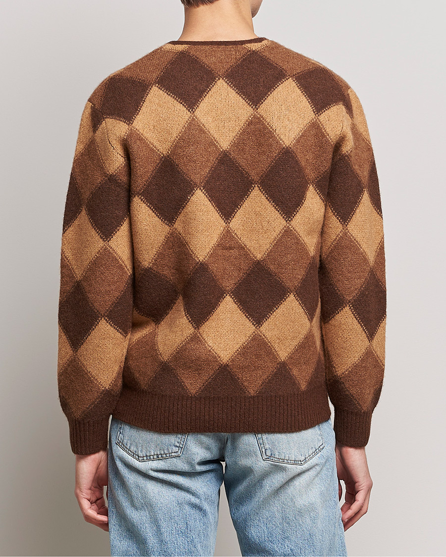 Herre | Gensere | BEAMS PLUS | Argyle Jacquard Cardigan Brown 