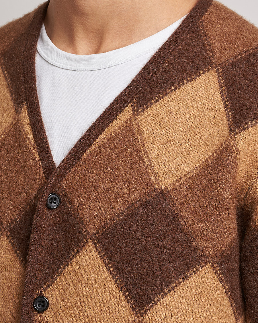 Herre | Gensere | BEAMS PLUS | Argyle Jacquard Cardigan Brown 