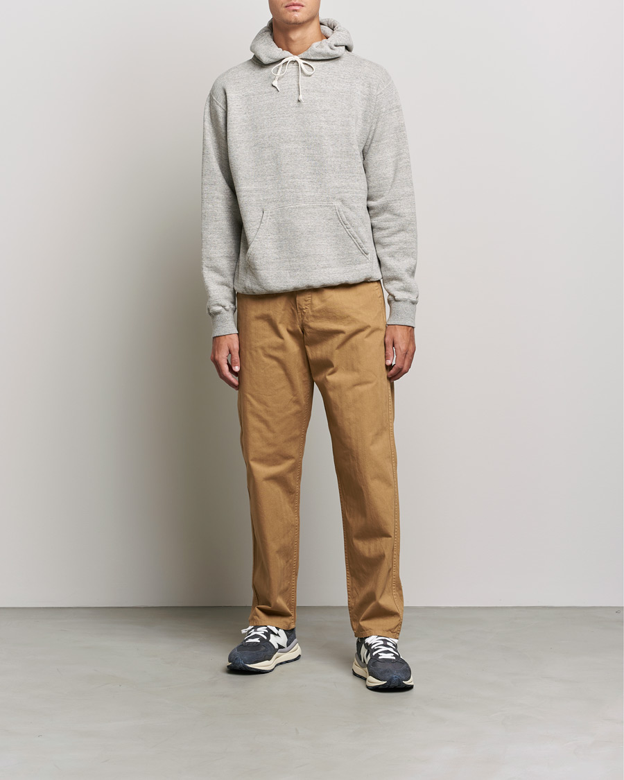 Herre | Gensere | orSlow | Loop Wheel Hooded Sweatshirt Heather Grey