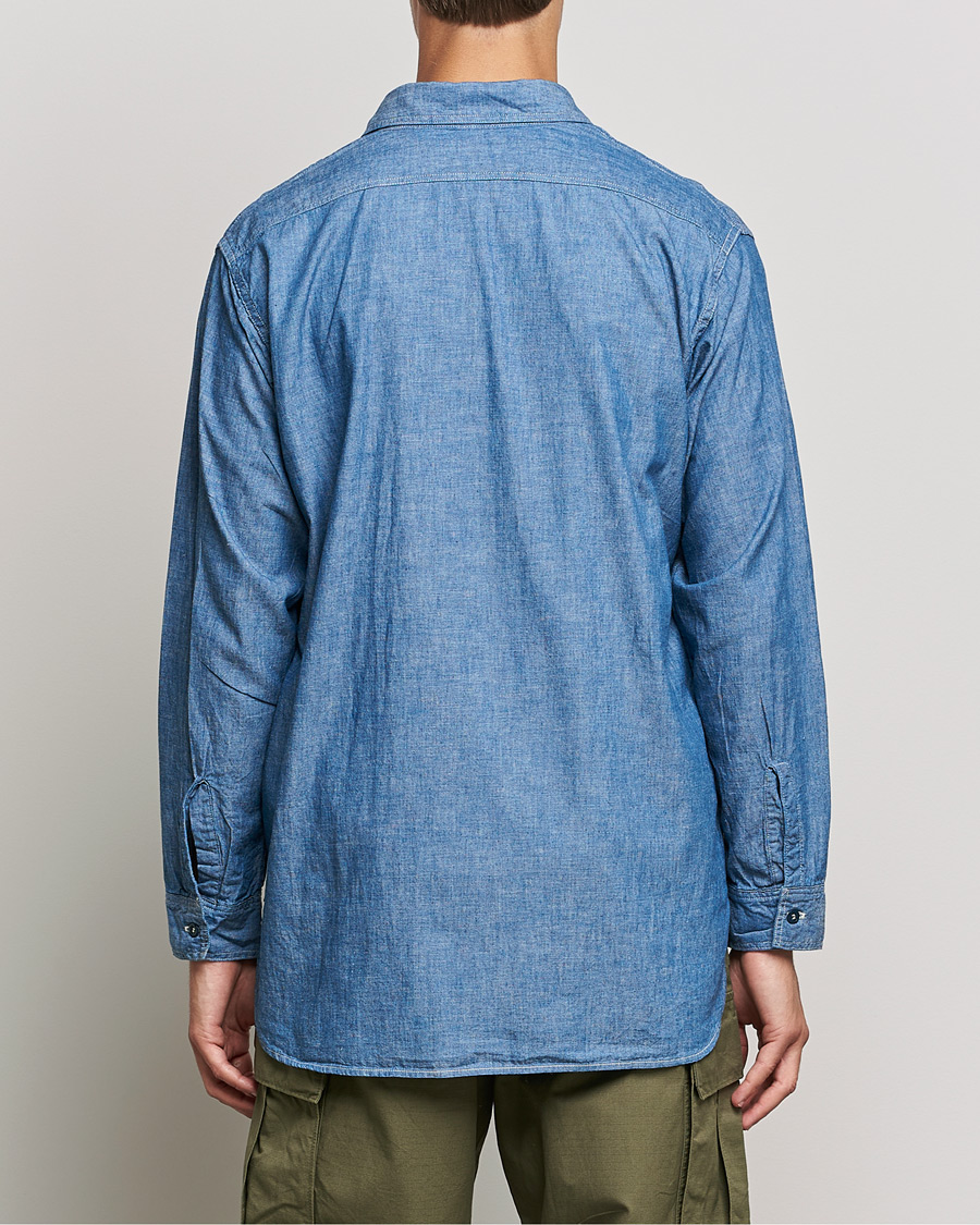 Herre | Skjorter | orSlow | Chambray Work Shirt Light Blue