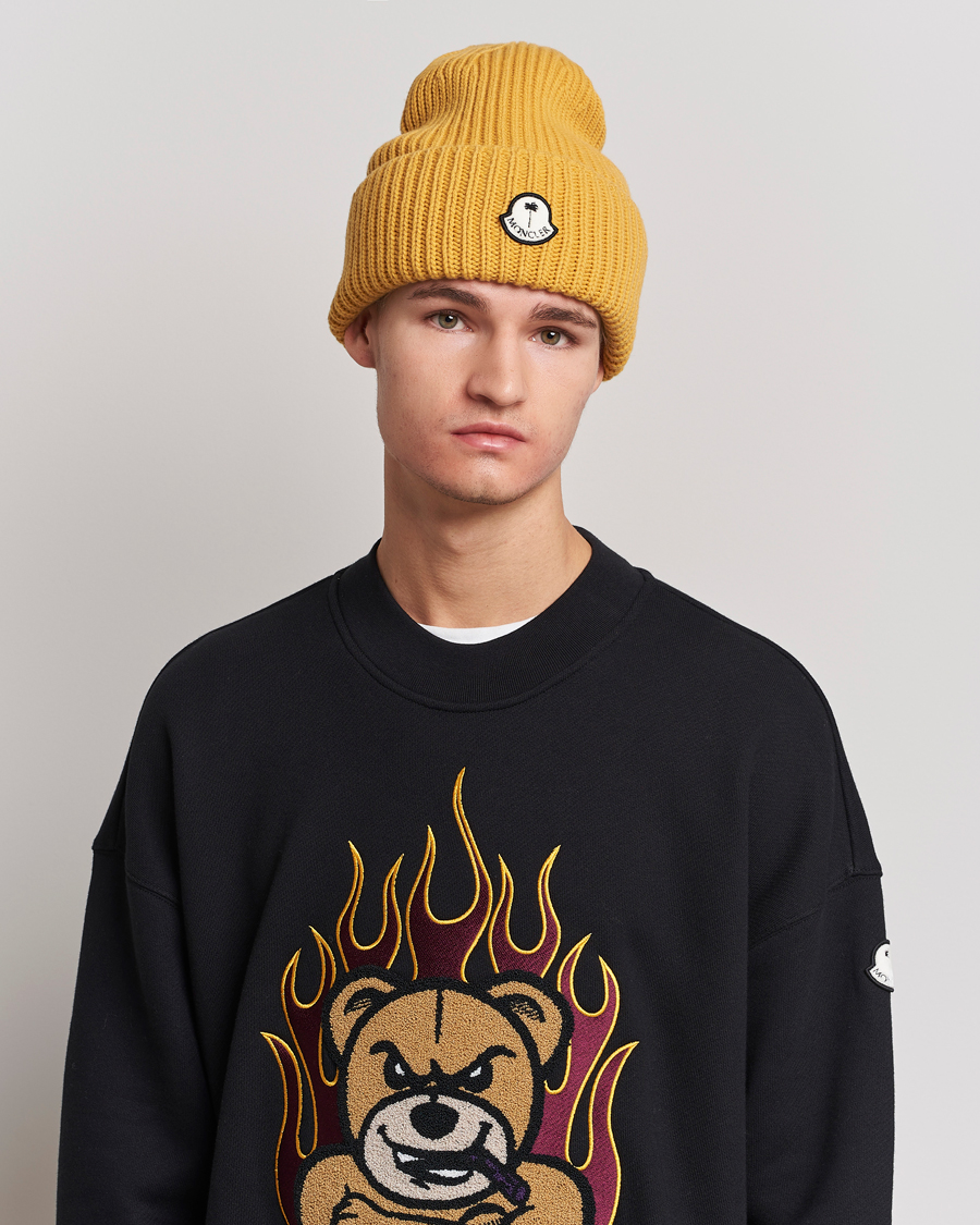 Herre | | Moncler Genius | 8 Palm Angels Wool Beanie Yellow
