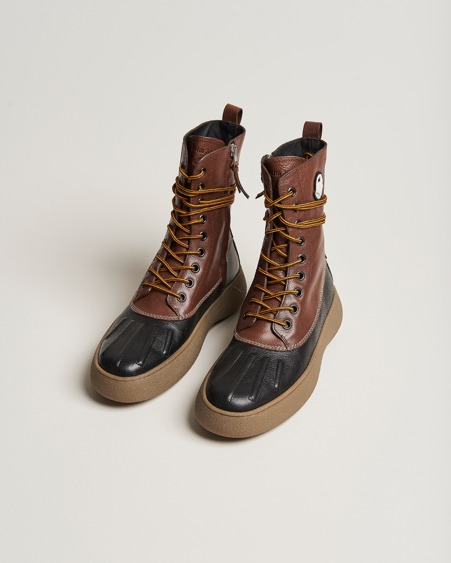 Herre |  | Moncler Genius | 8 Palm Angels Winter Gommino Leather Boots Dark Brown