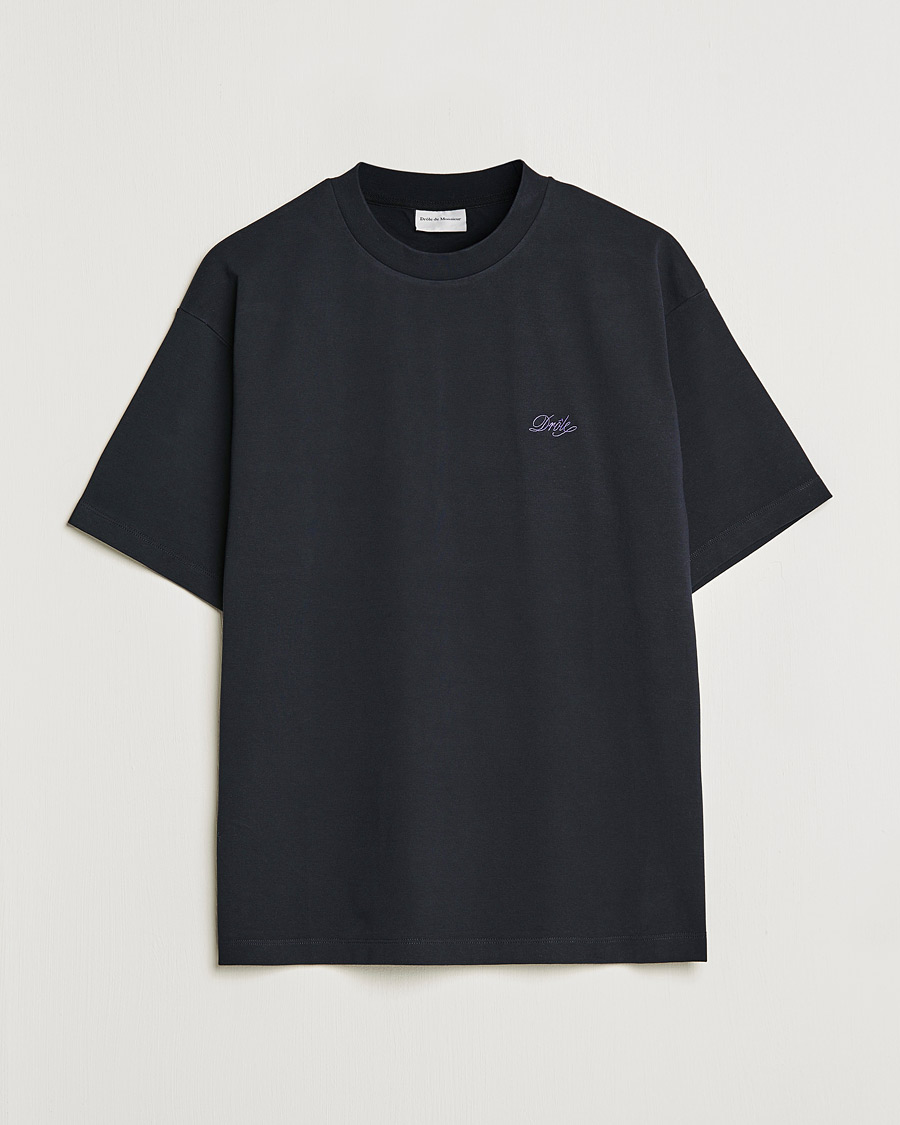 Herre | Kortermede t-shirts | Drôle de Monsieur | Signature T-Shirt Black