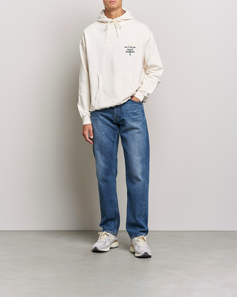 Herre | Gensere | Drôle de Monsieur | Fleur Slogan Hoodie Off White