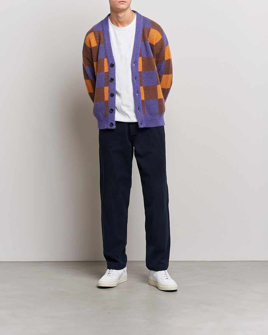 Herre | Gensere | Drôle de Monsieur | Le Cardigan Mohair Purple/Orange