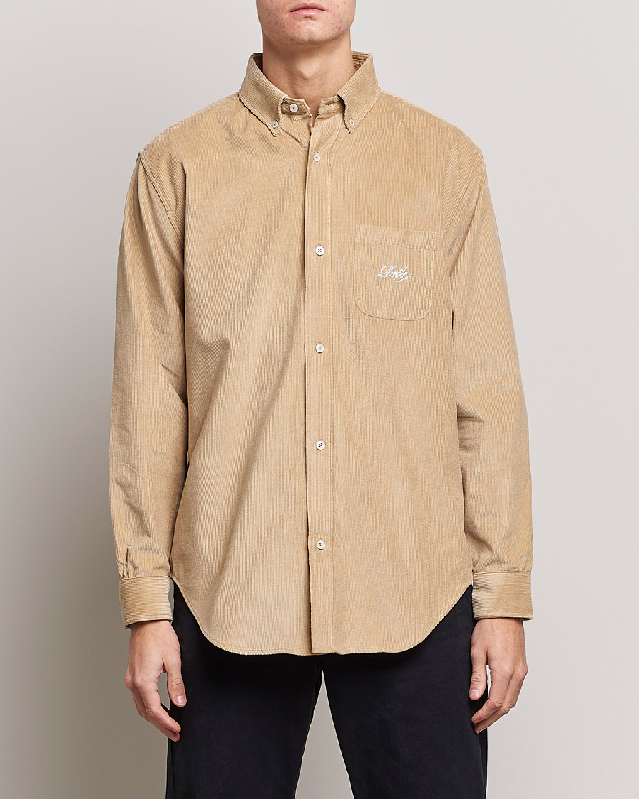 Herre | Skjorter | Drôle de Monsieur | Corduroy Oversize Shirt Beige