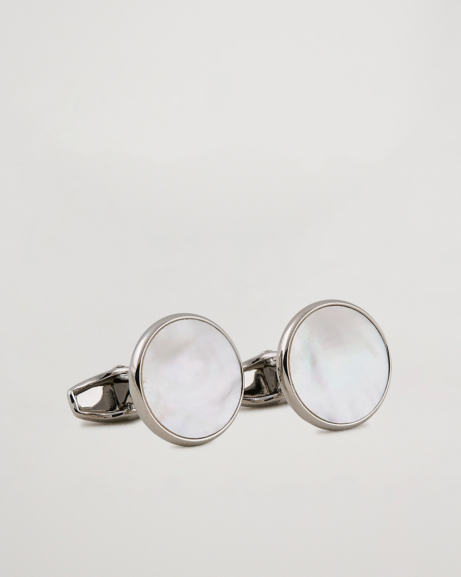 Herre | Mansjettknapper | Amanda Christensen | Cufflink & Shirt Studs Set White/Silver