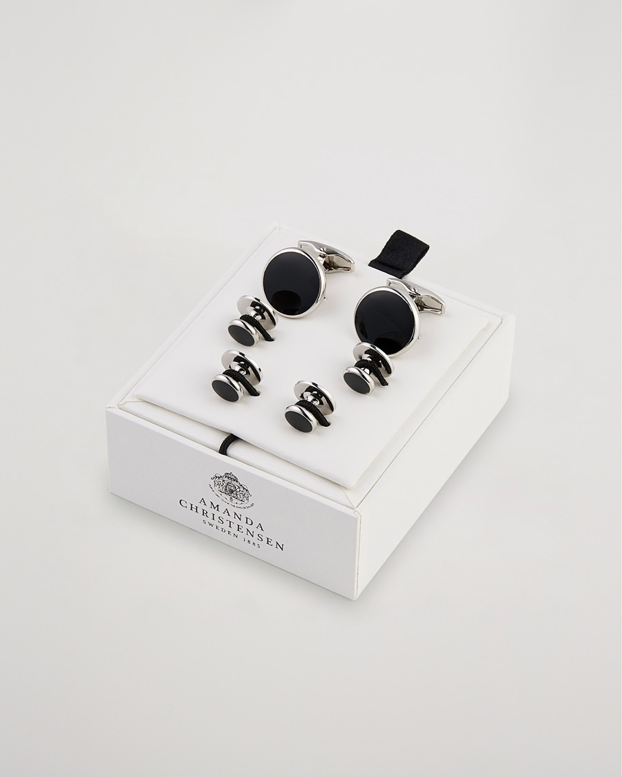 Herre | Bryllupsdress | Amanda Christensen | Cufflink & Shirt Studs Set Black/Silver