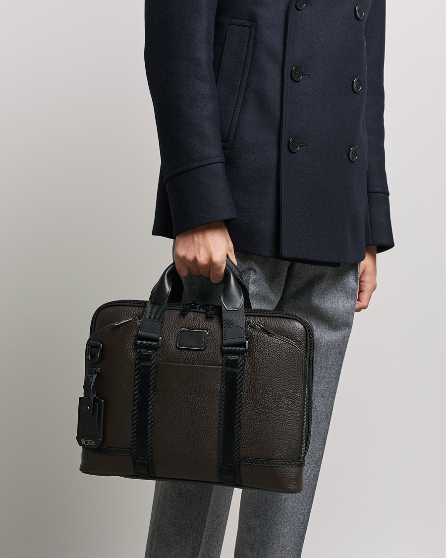 Herre | Vesker | TUMI | Alpha Bravo Acadamy Leather Brief Dark Brown