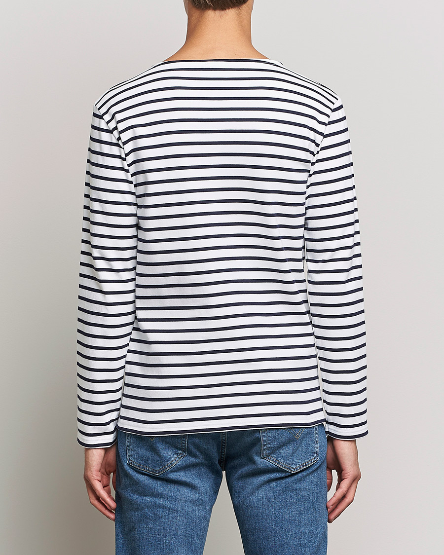 Herre | T-Shirts | Armor-lux | Houat Héritage Stripe Long Sleeve T-Shirt White/Navy