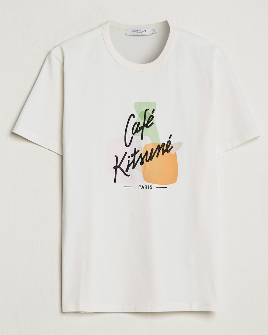 Herre | T-Shirts | Café Kitsuné | Crew T-Shirt Coconut Milk