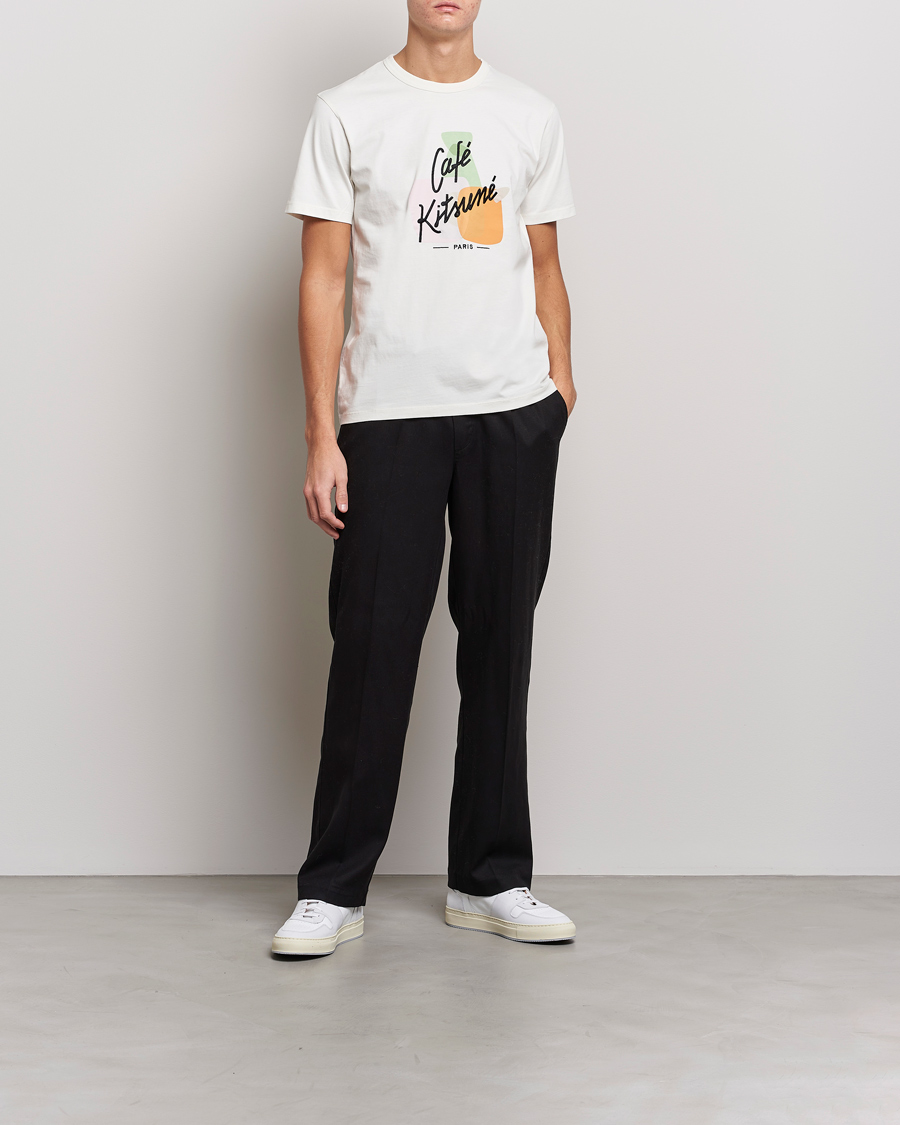 Herre | T-Shirts | Café Kitsuné | Crew T-Shirt Coconut Milk