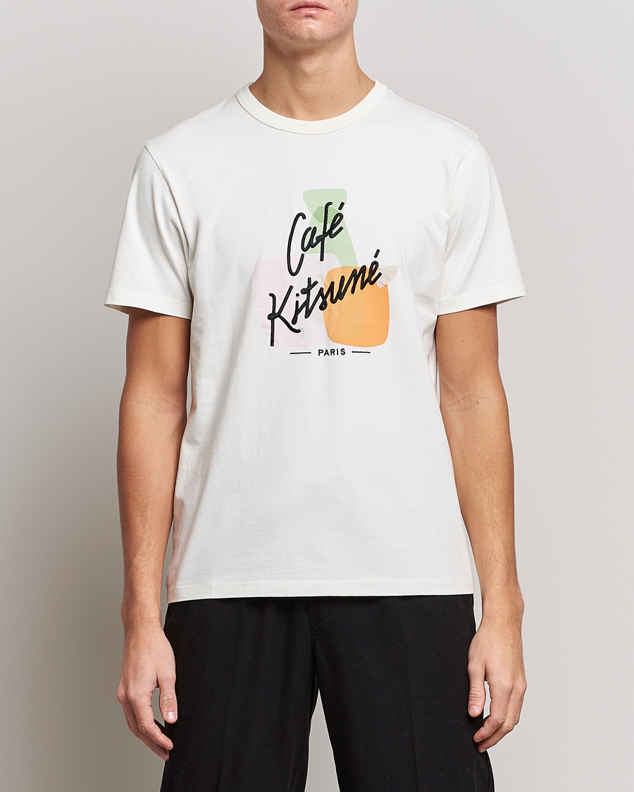 Herre | T-Shirts | Café Kitsuné | Crew T-Shirt Coconut Milk