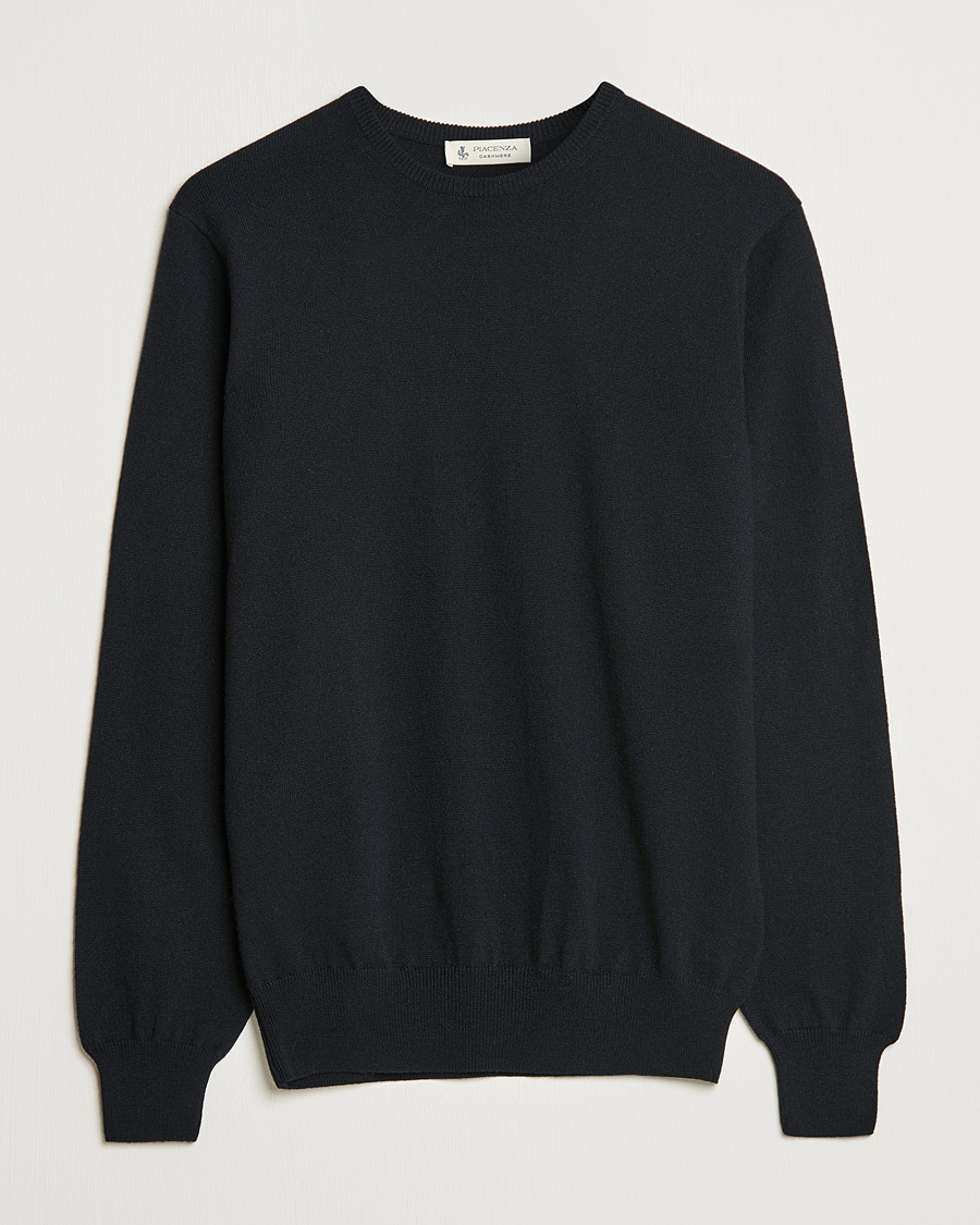 Herre | Gensere | Piacenza Cashmere | Cashmere Crew Neck Sweater Black