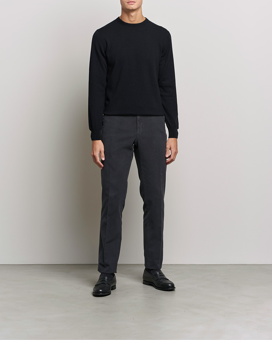 Herre | Gensere | Piacenza Cashmere | Cashmere Crew Neck Sweater Black