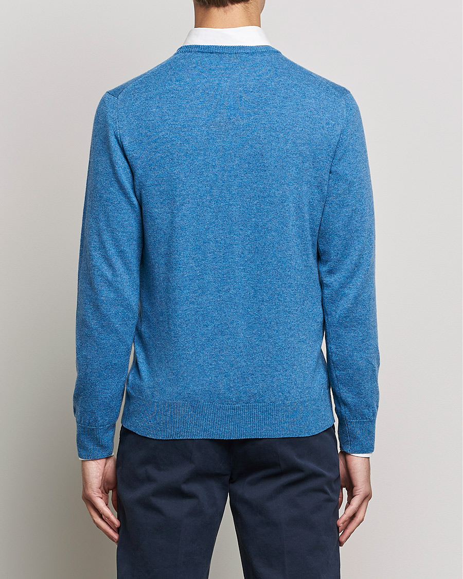 Herre | Gensere | Piacenza Cashmere | Cashmere Crew Neck Sweater Light Blue