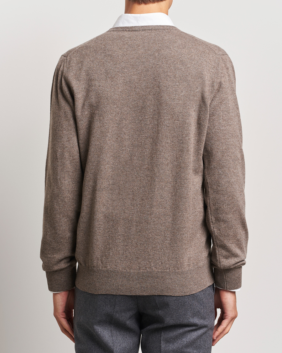 Herre | Gensere | Piacenza Cashmere | Cashmere V Neck Sweater Brown