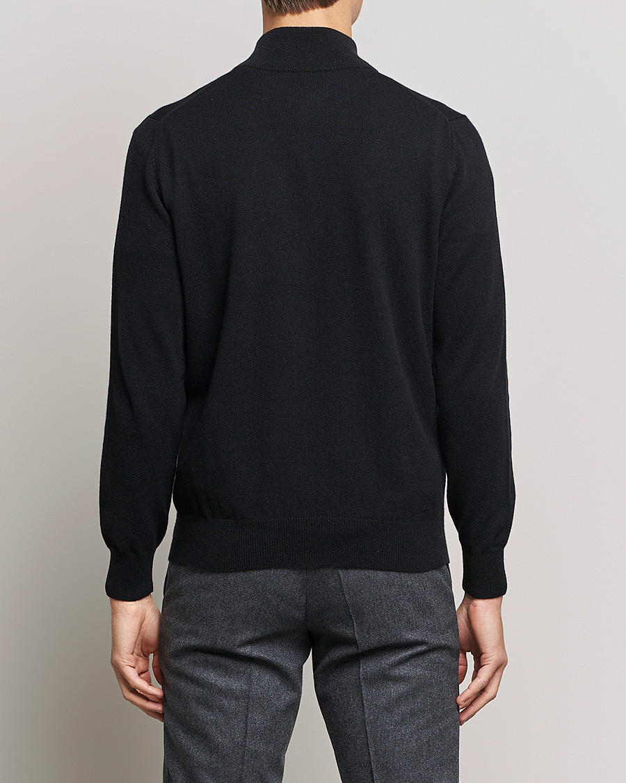Herre | Gensere | Piacenza Cashmere | Cashmere Half Zip Sweater Black