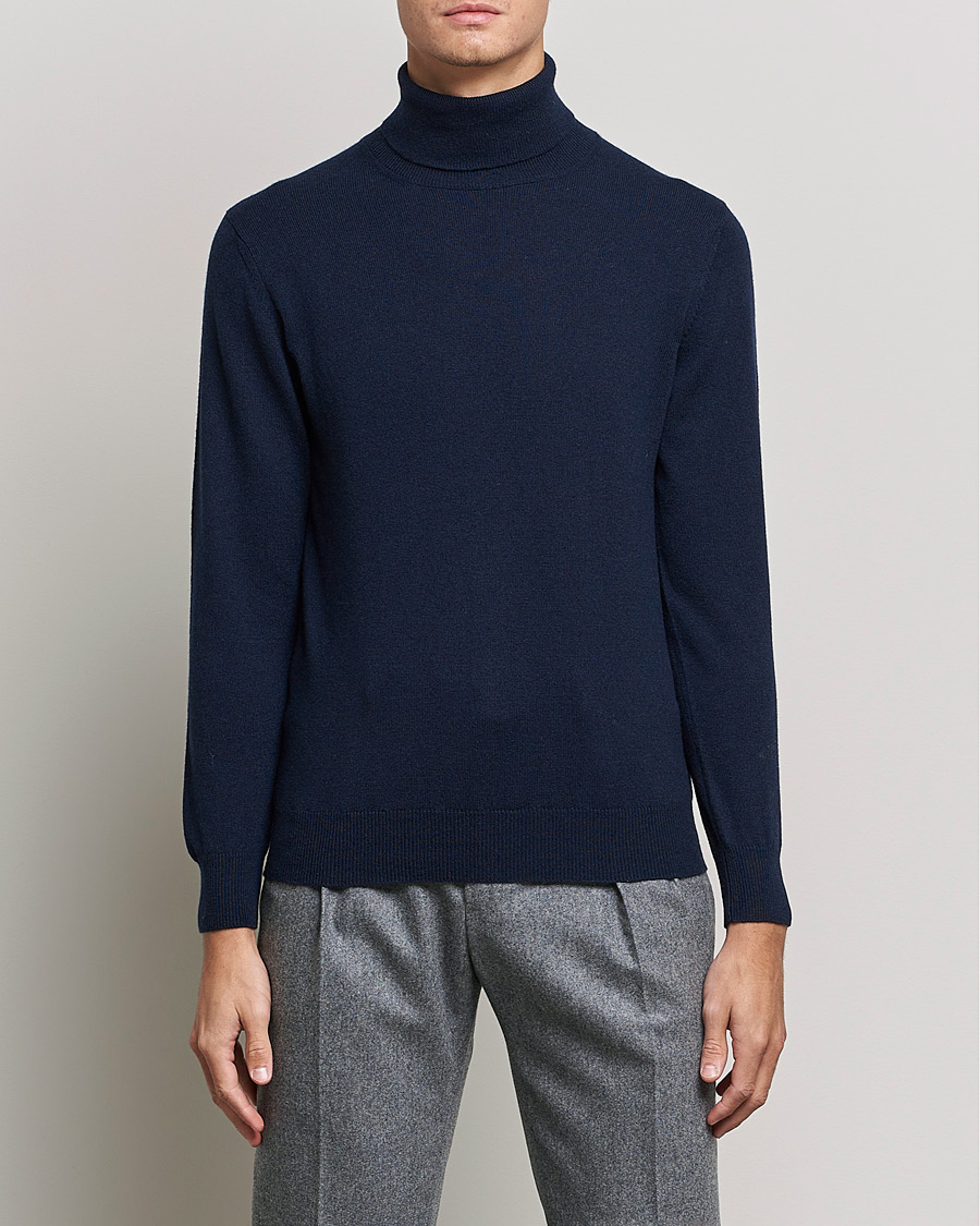 Herre | Klær | Piacenza Cashmere | Cashmere Rollneck Sweater Navy