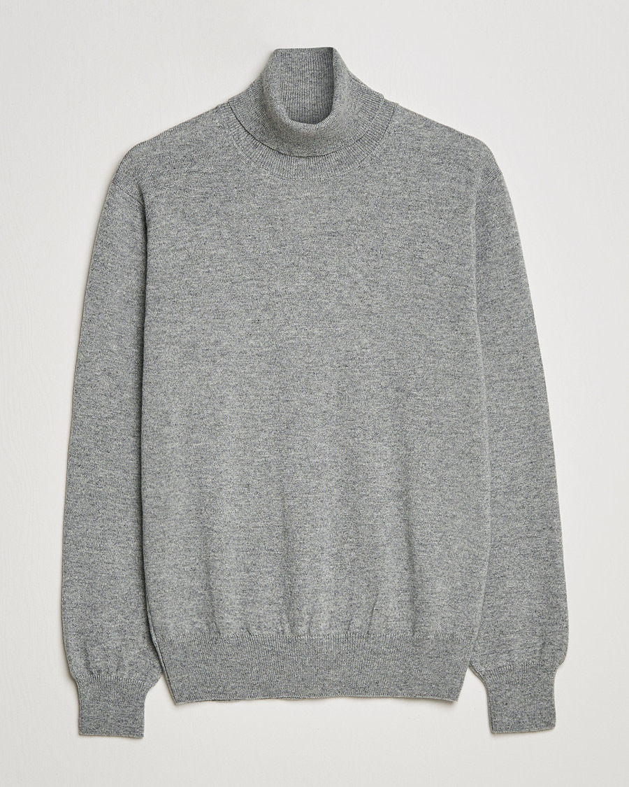 Herre | Gensere | Piacenza Cashmere | Cashmere Rollneck Sweater Light Grey