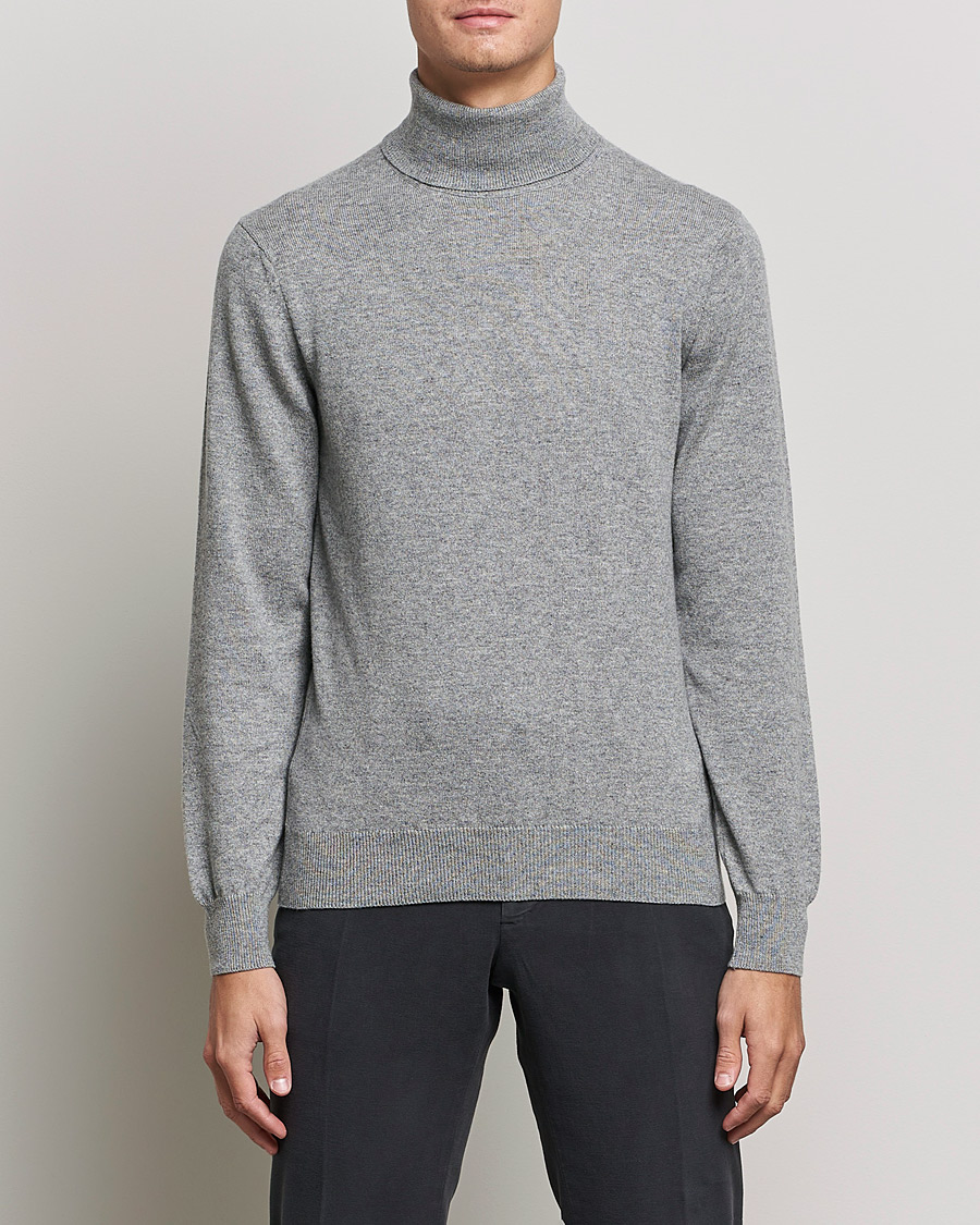 Herre | Klær | Piacenza Cashmere | Cashmere Rollneck Sweater Light Grey