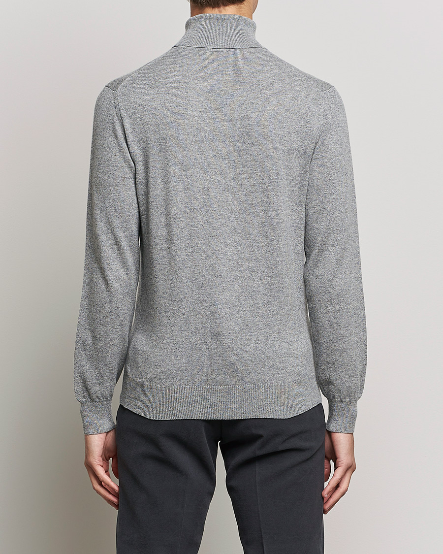 Herre | Gensere | Piacenza Cashmere | Cashmere Rollneck Sweater Light Grey
