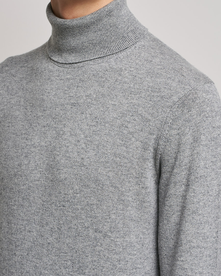 Herre | Gensere | Piacenza Cashmere | Cashmere Rollneck Sweater Light Grey