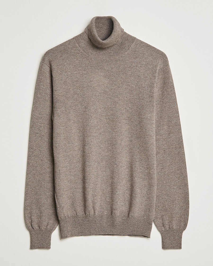 Herre |  | Piacenza Cashmere | Cashmere Rollneck Sweater Brown