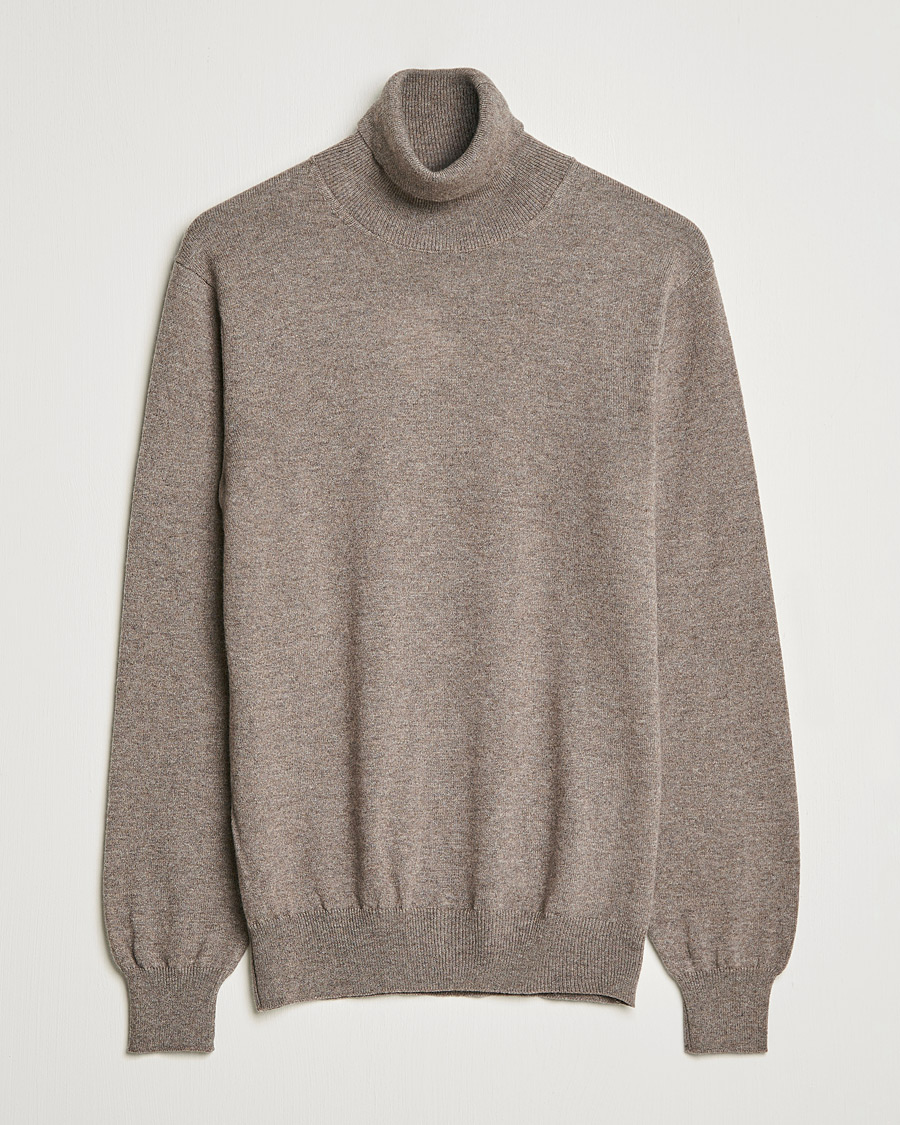 Herre | Gensere | Piacenza Cashmere | Cashmere Rollneck Sweater Brown