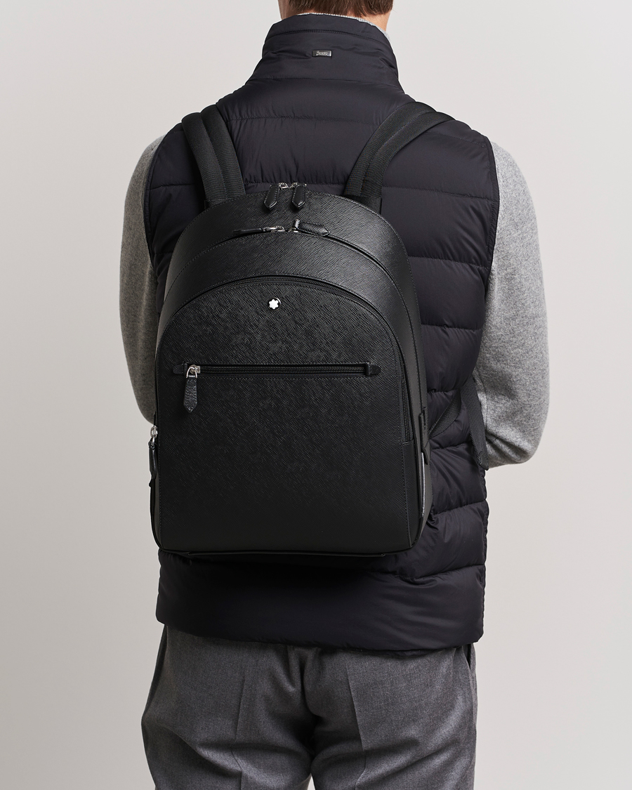 Herre | Montblanc Sartorial Medium Backpack 3 Compartments Black | Montblanc | Sartorial Medium Backpack 3 Compartments Black