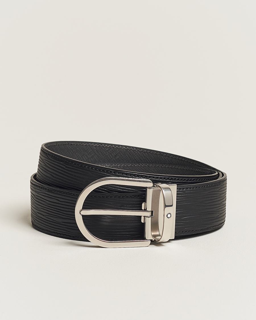 Herre | Montblanc 40mm Horseshoe Buckle Belt Black | Montblanc | 40mm Horseshoe Buckle Belt Black