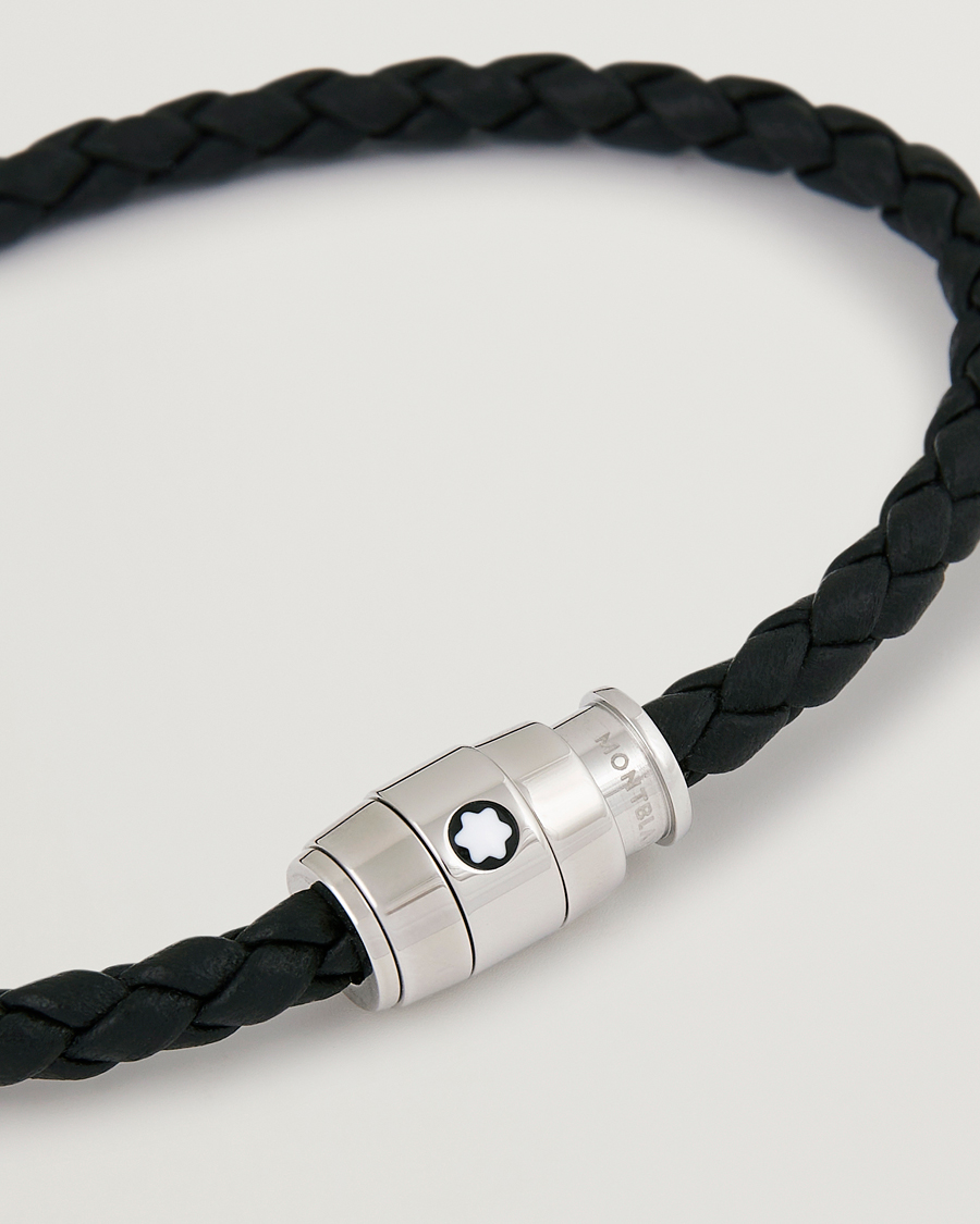 Herre | Smykker | Montblanc | Bracelet Steel 3 Rings Leather Black
