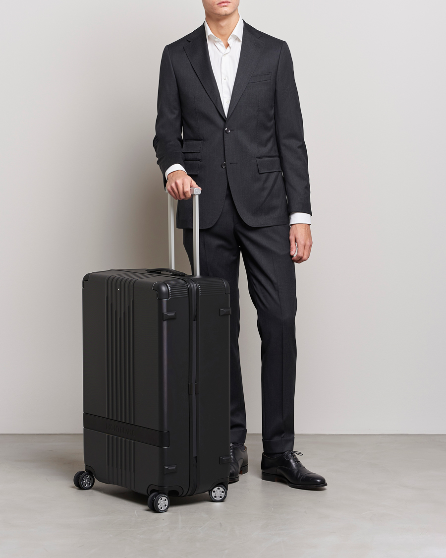 Herre | Montblanc Trolley Medium/Large 4 Wheels Black | Montblanc | Trolley Medium/Large 4 Wheels Black