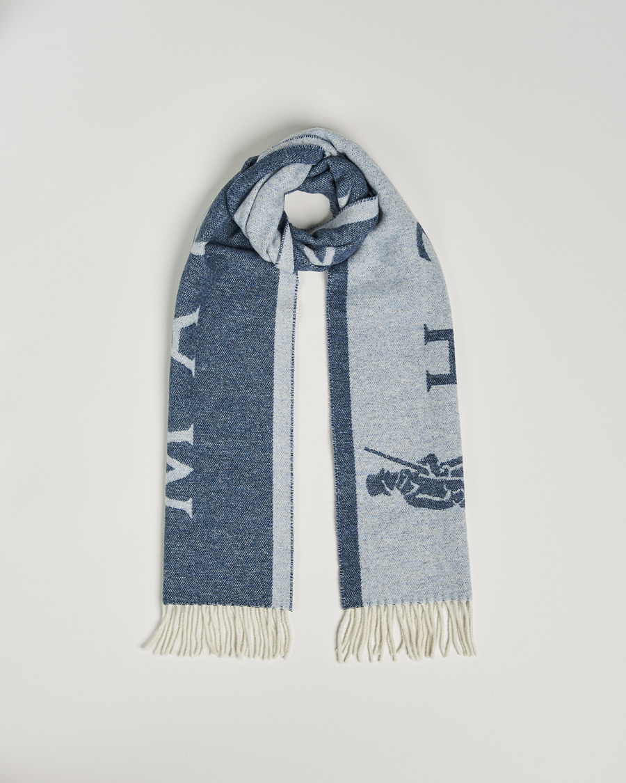 Herre | Mackintosh Edinburg Wool Scarf Blue | Mackintosh | Edinburg Wool Scarf Blue