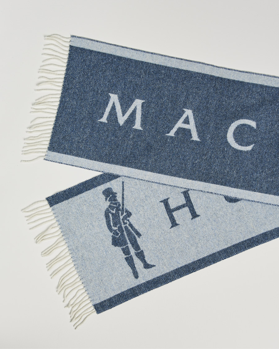 Herre | Mackintosh Edinburg Wool Scarf Blue | Mackintosh | Edinburg Wool Scarf Blue