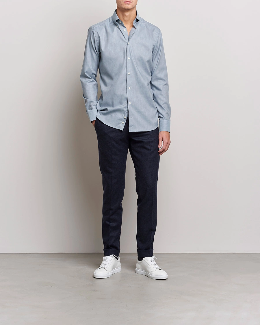 Herre | Skjorter | Eton | Wrinkle Free Button Down Oxford Shirt Light Blue