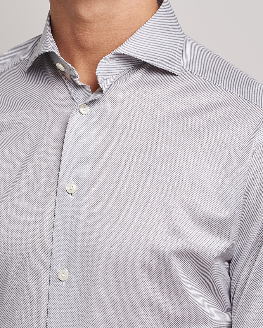 Herre | Skjorter | Eton | King Knit Filo Di Scozia Shirt Grey