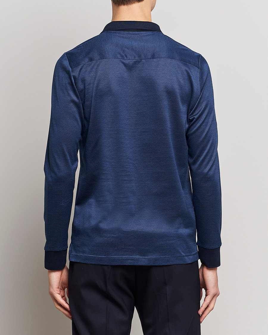 Herre | Pikéer | Eton | Knit Jaquard Polo Shirt Blue
