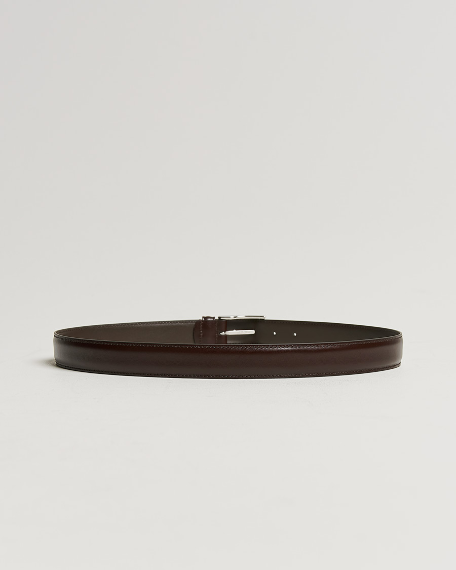Herre | Italian Department | Anderson's | Leather Suit Belt 3 cm Dark Brown