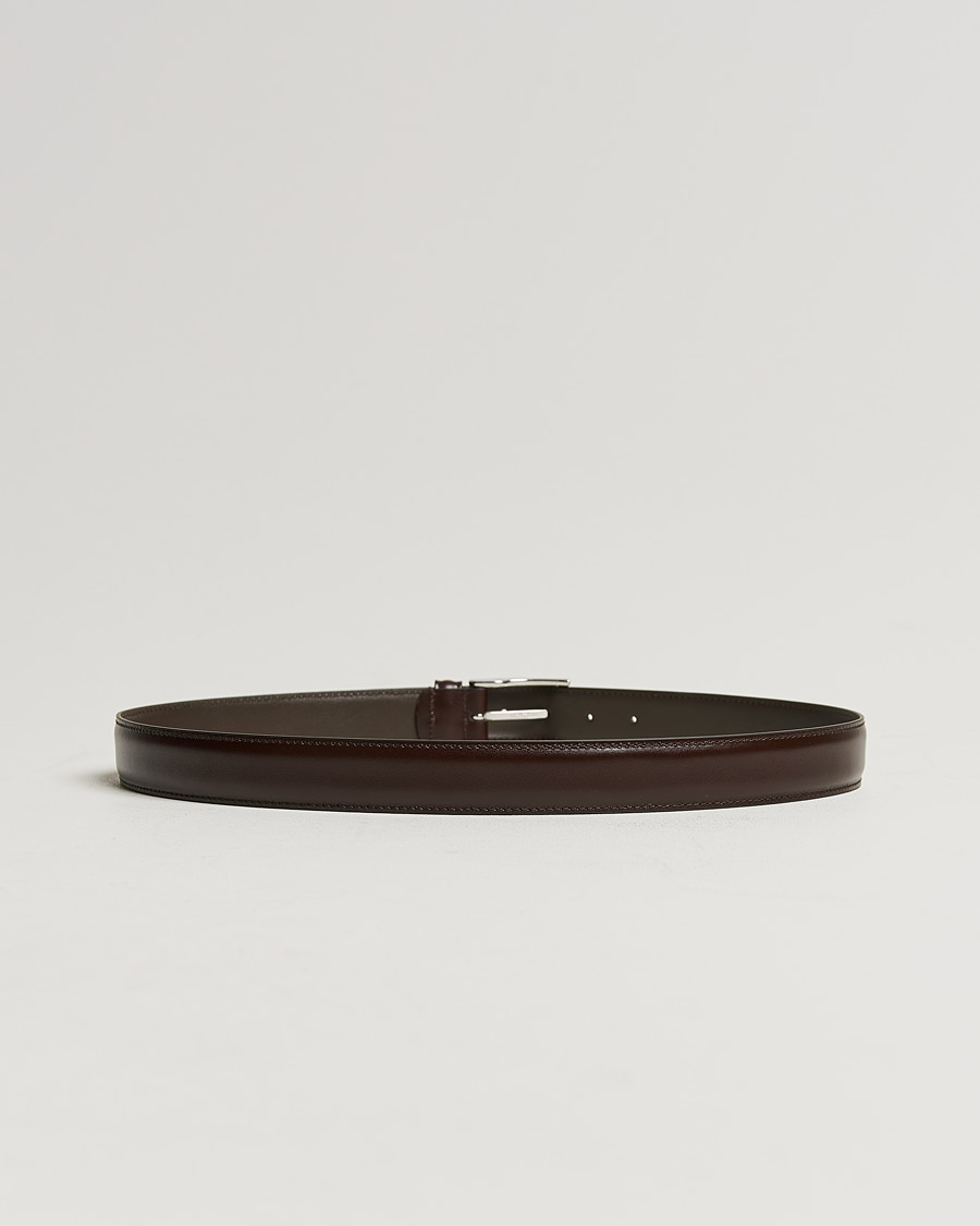 Herre | Umønstrede belter | Anderson's | Leather Suit Belt 3 cm Dark Brown