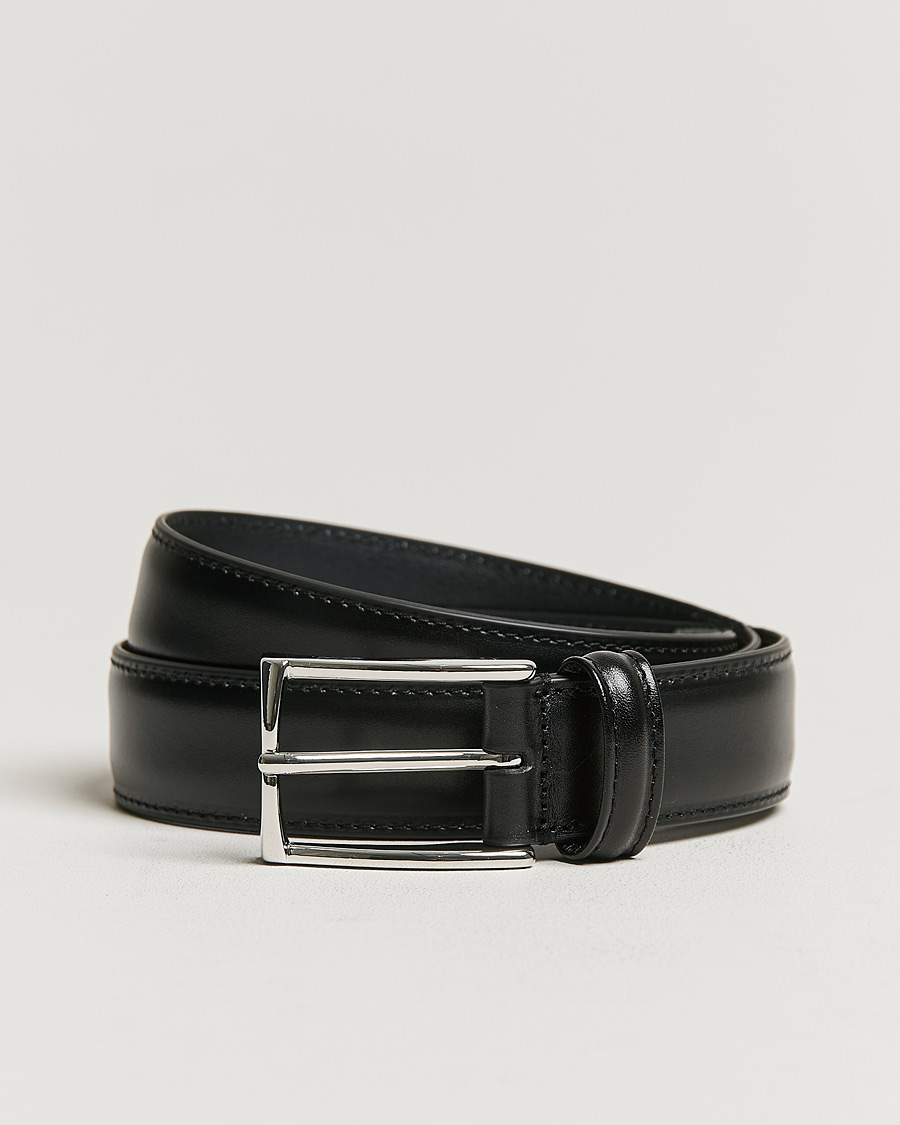 Herre | Anderson's | Anderson's | Leather Suit Belt 3 cm Black