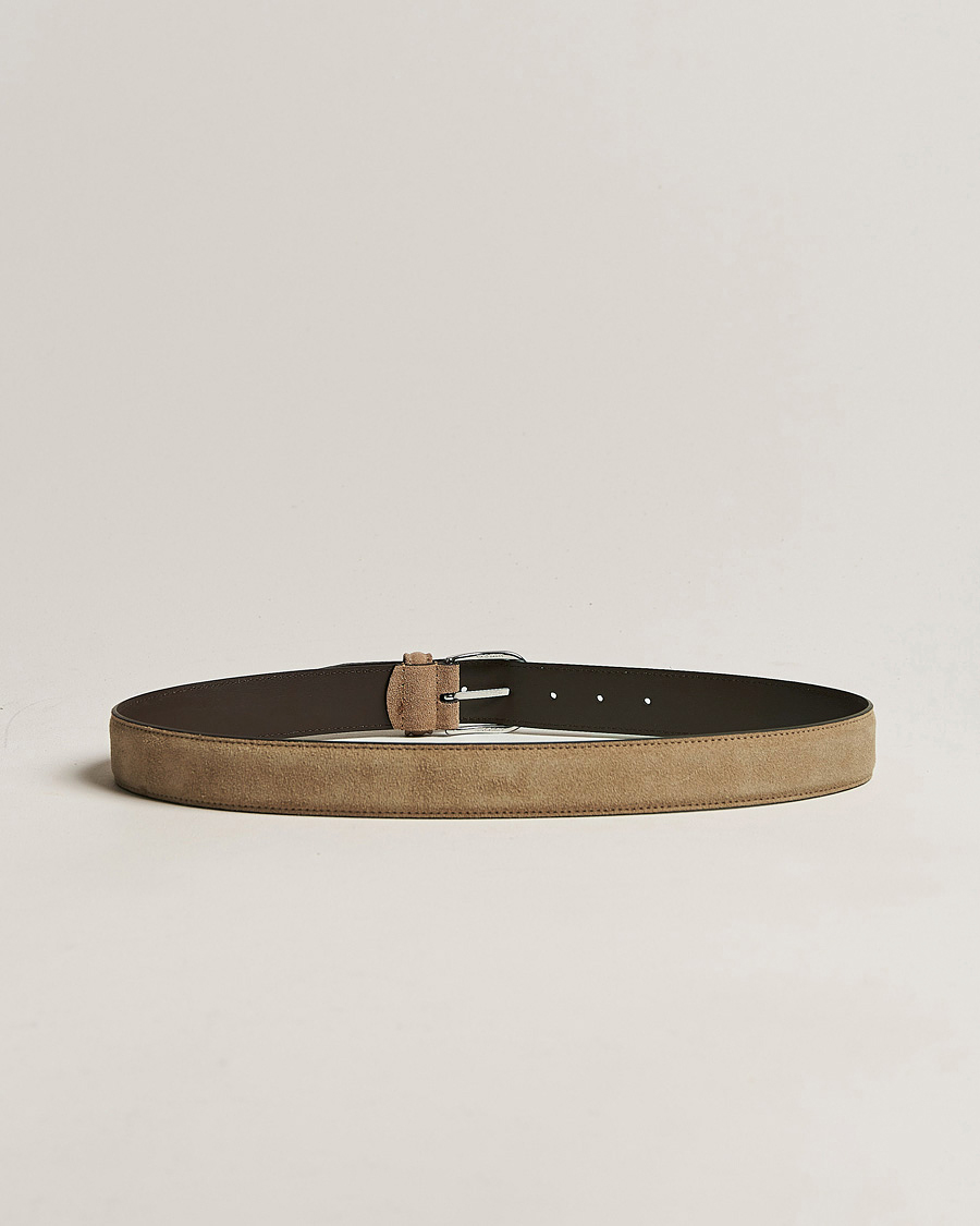 Herre |  | Anderson's | Suede 3,5 cm Belt Beige