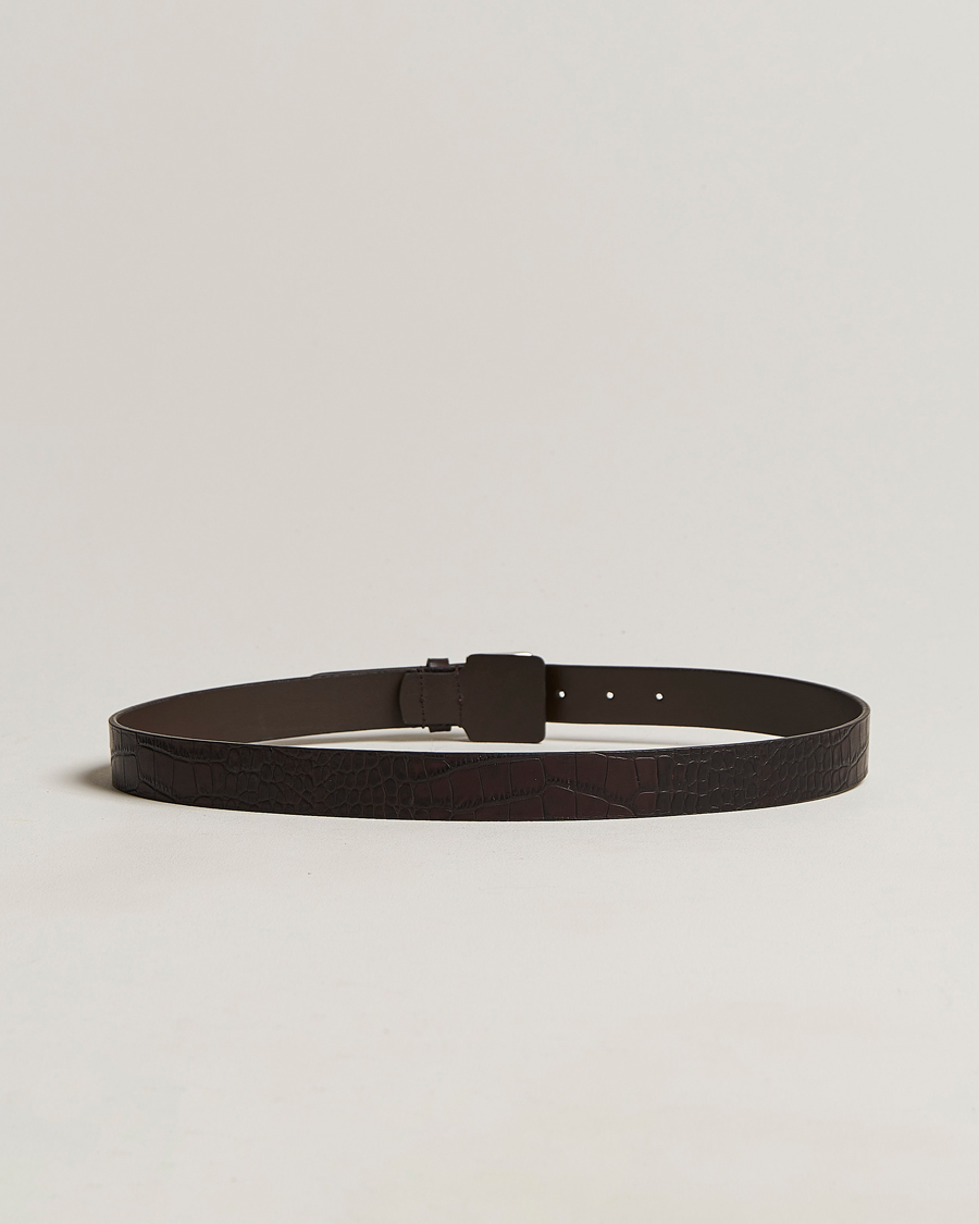 Herre | Bryllupsdress | Anderson's | Embossed Croco Belt 3 cm Brown