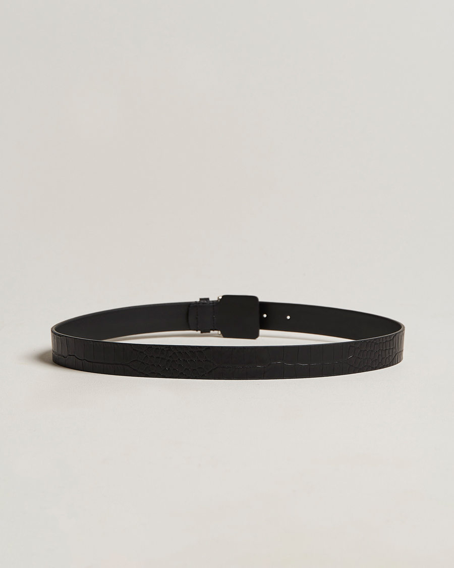 Herre | | Anderson's | Embossed Croco Belt 3 cm Black