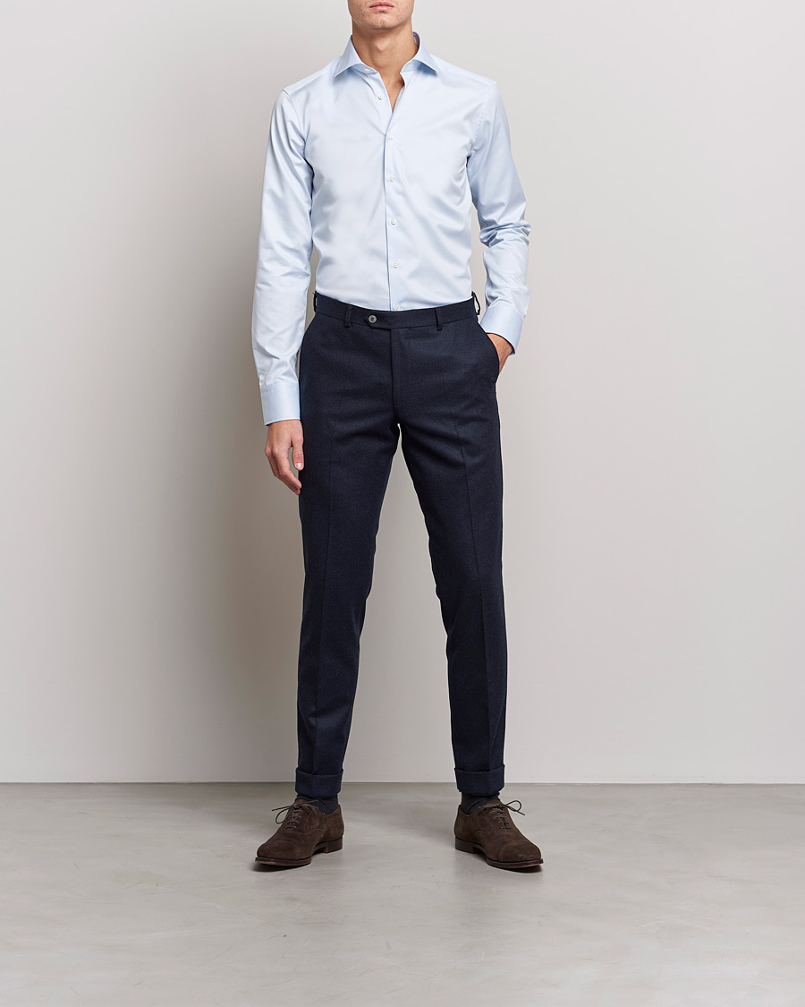 Men |  | Stenströms | Superslim Plain Shirt Blue